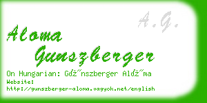 aloma gunszberger business card